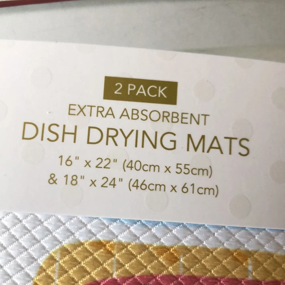 Isaac Mizrahi Kitchen Vegetable Print Drying Mats